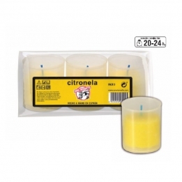 Velón MINI 5x6 24h Citronella Pack3